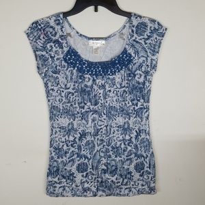Self Esteem Blue Floral Top